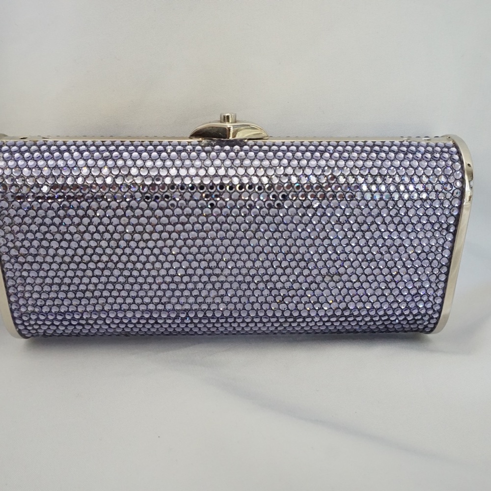 Judith Leiber Blue Crystal Embellished Minaudière - Picture 7 of 12